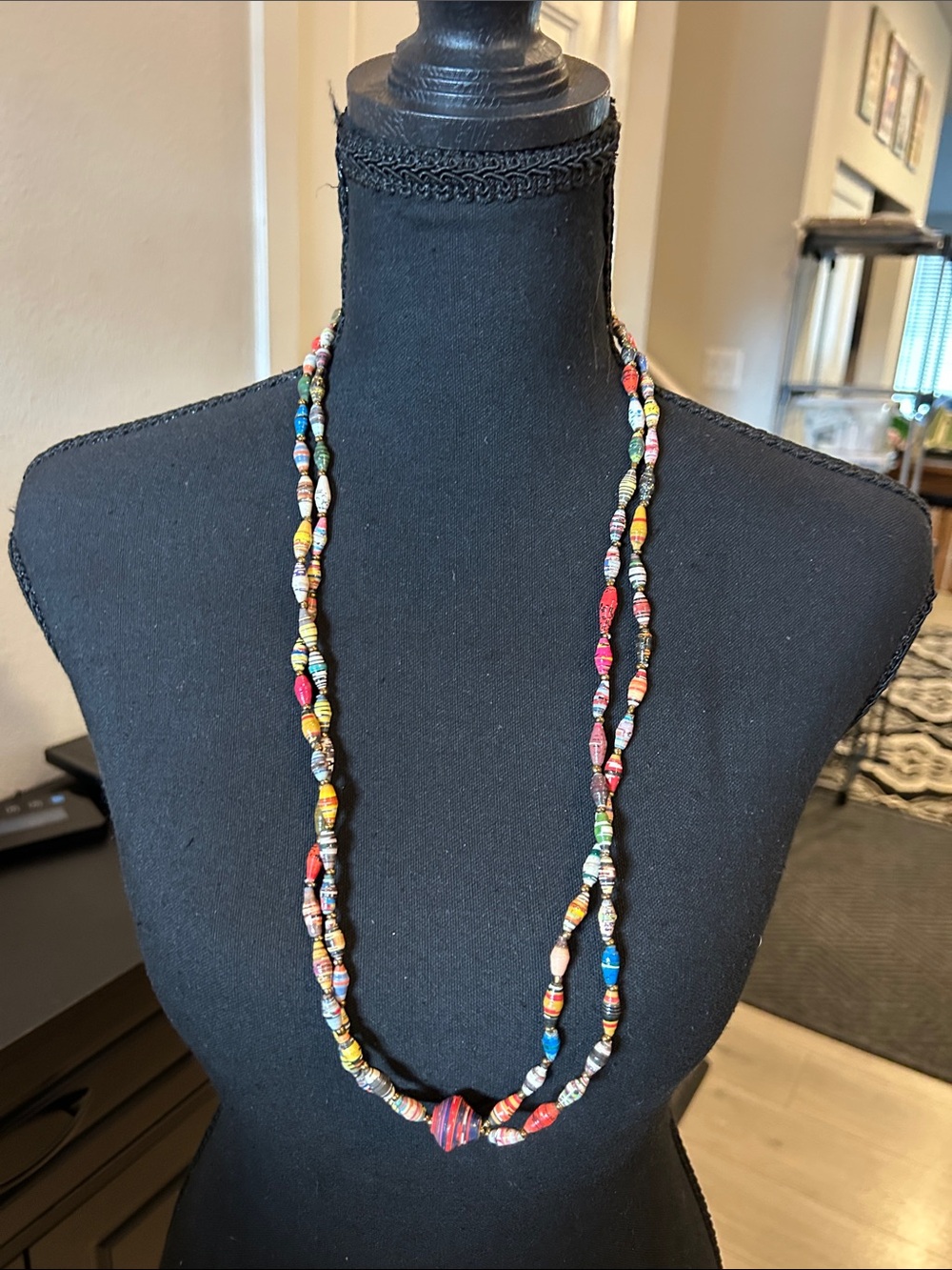 Multicolor Bead Double-Strand Necklace